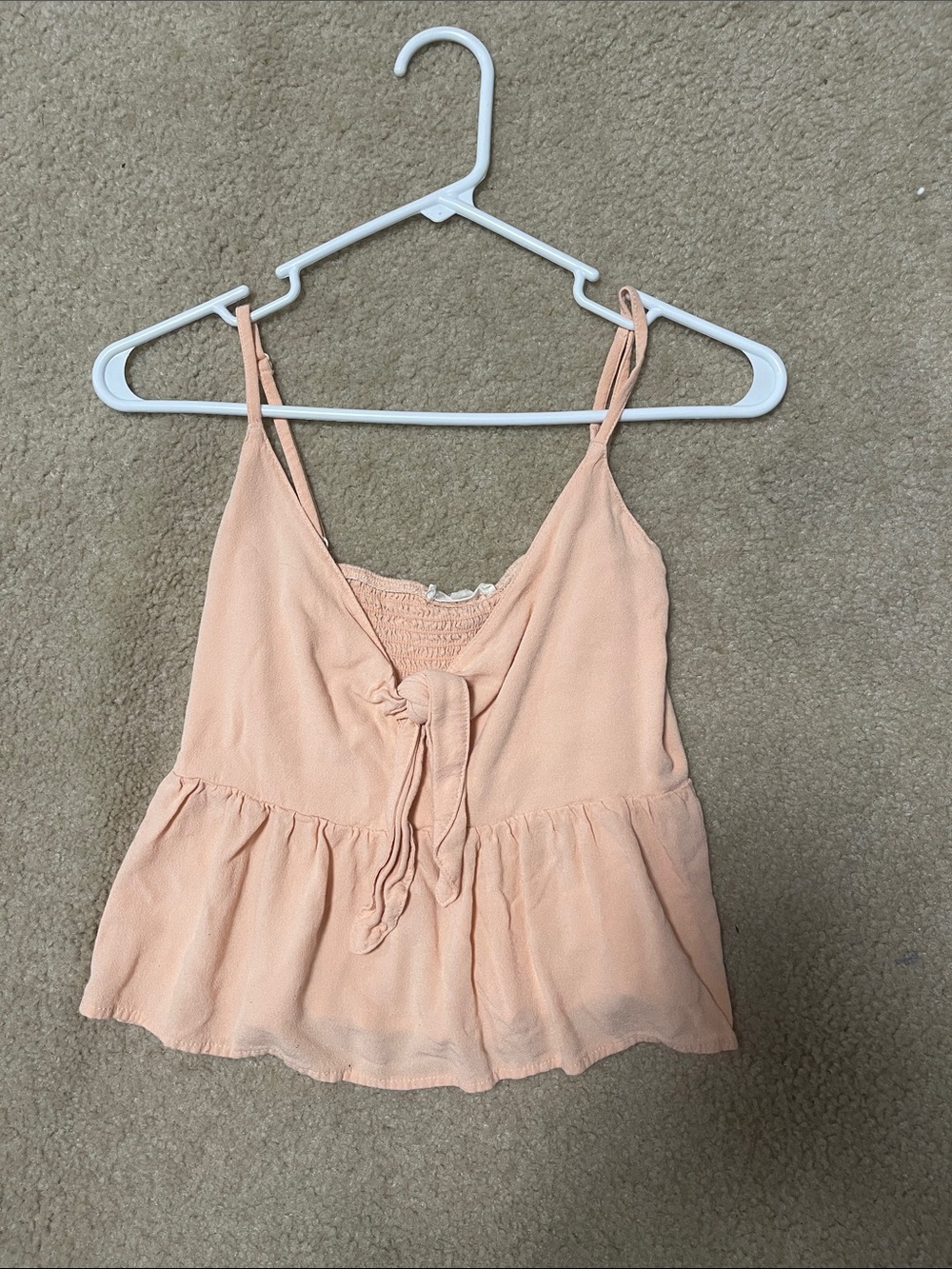 La Hearts Peach Tie-Front Spaghetti Strap Cami